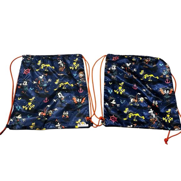 Disney Cruise Line Halloween Drawstring Bags Lot of 2 Mickey & Friends Candy Bag - Picture 1 of 4